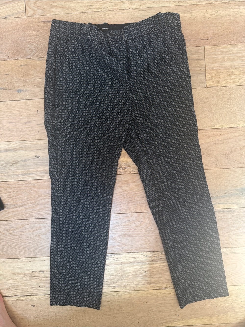 Theory Black Micro-Pattern Chinos